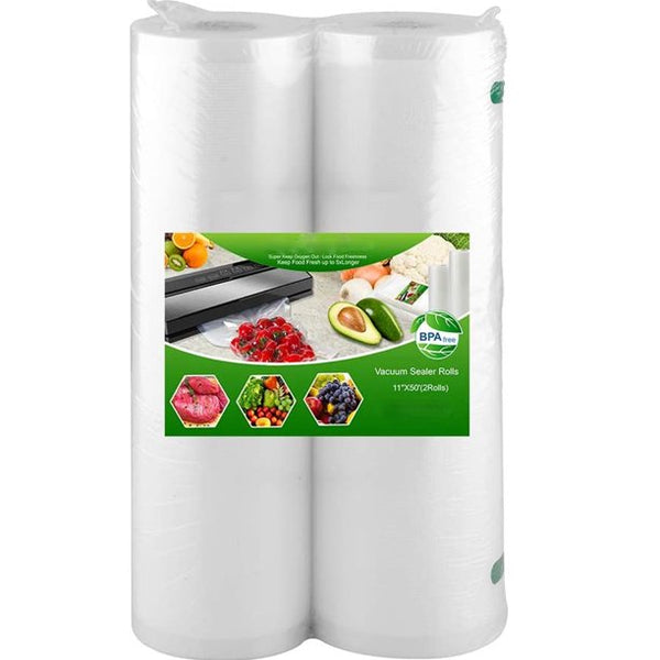 Vacuum Sealer Bags for Food Storage Saver, Seal a Meal,.Commercial Grade, BPA Free, Heavy Duty, Great for vac storage, Meal Prep or Sous Vide 2 Pack (11" x 197" Rolls)