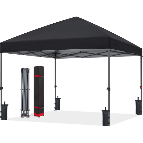 10x10FT Pop Up Gazebo Instant Folding with Wheeled Bag, Outdoor Gazebo Tent for Vendor Events, Outdoor Craft Show, Farmers Markets