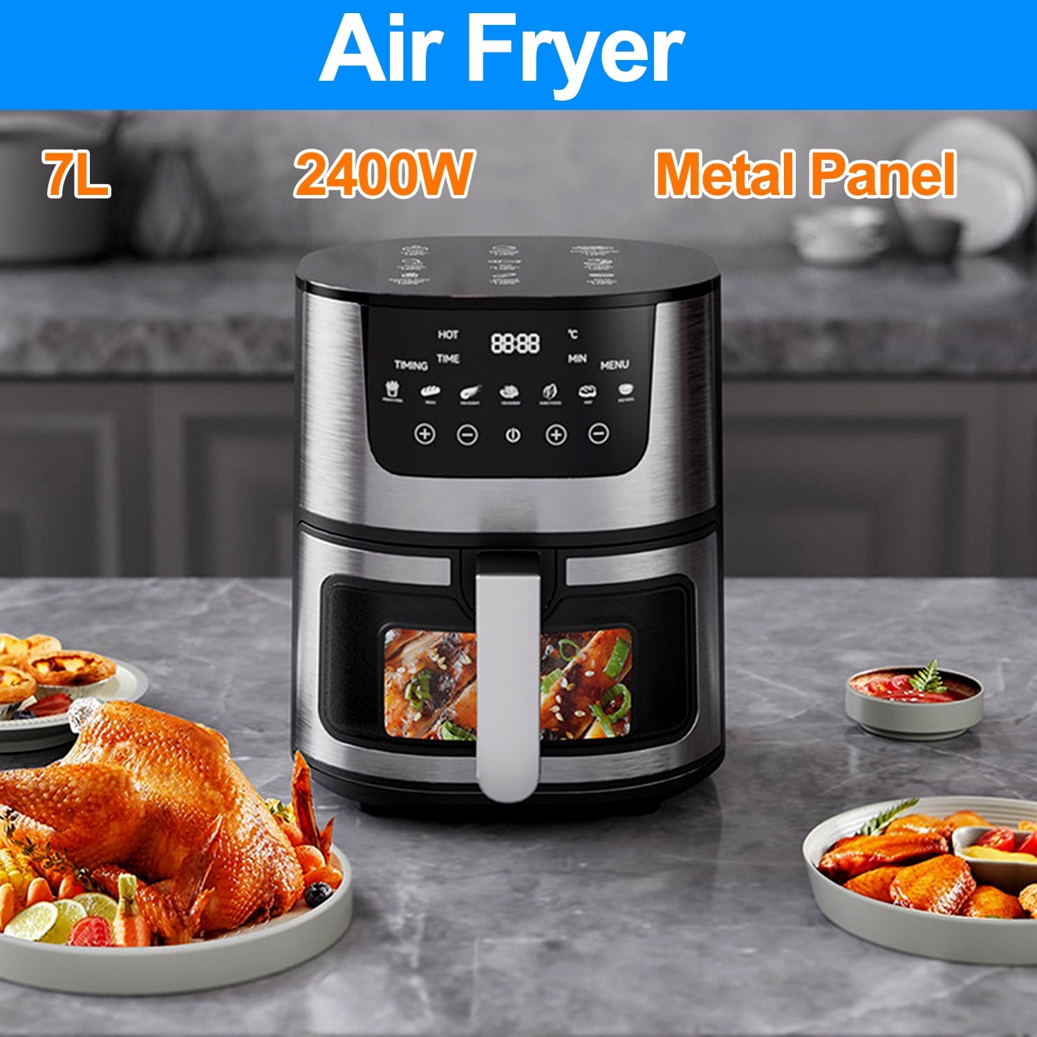 Air Fryer, 7.4 Quart Air Fryer Oven with Touch Screen for Fries/Chicken/Snacks