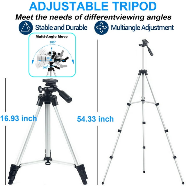 Musment Telescope for Kids & Beginners, 70mm Aperture Refractor (15X-150X) Astronomical Refractor Telescope,White