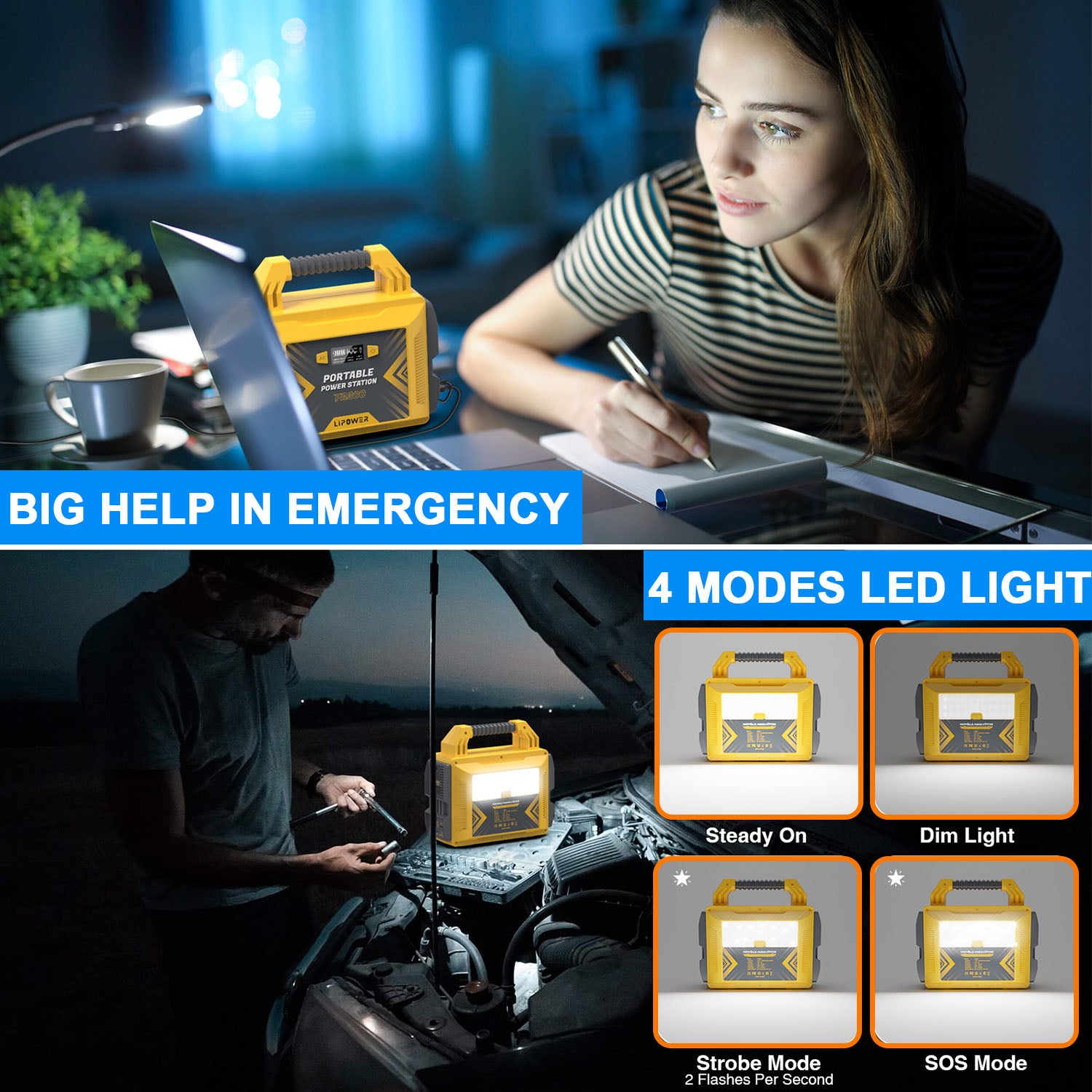 HKEEY 300W Portable Power Station, Average 25 Phone Recharges, 1-4 Nights for CPAP, 296Wh Portable Solar Outdoor Powered Generator Battery Supply for RV Camping, Emergency, Power Outages, Outdoor