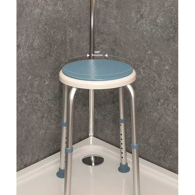 Shower Chair Bath Bench with Back, Height Adjustable, Supports up to 400 lbs, Gray