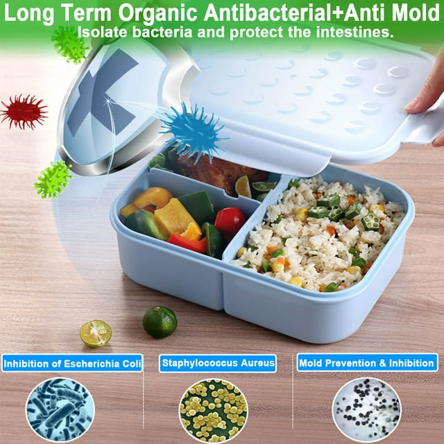 Bento Box, Lunch Box for Adults Kids 1100ML Lunch Container Bento Boxes with Fork, Leakproof & Durable for On-the-Go Meal, Dishwasher Micro-Wave Safe