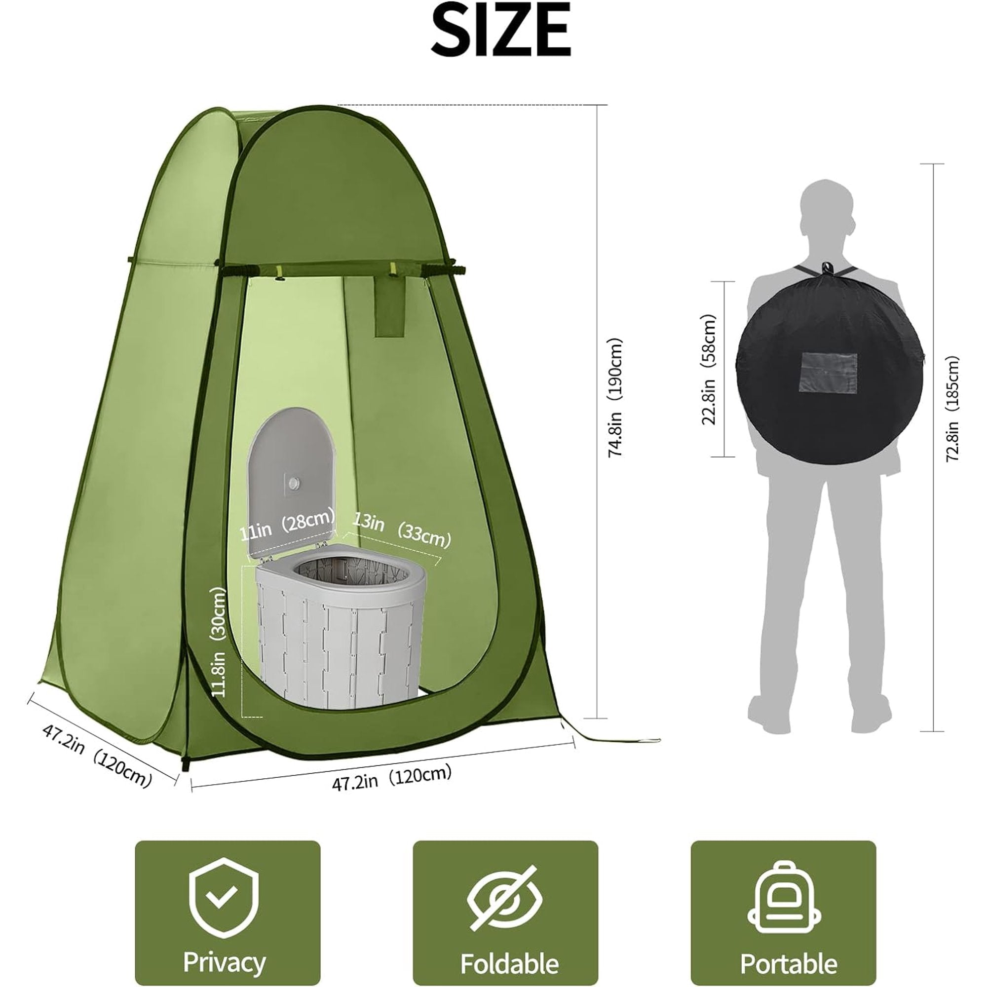 Musment Portable Camping Toilets for Adult, Outdoor Toilet for Camping, Privacy Tent with Carry Bags, Portable Potty, Washable and Foldable for RV Travel