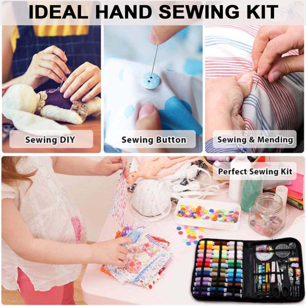 Sewing Kit，200pcs Sewing Supplies and Accessories for Adults & Kids, Sewing Kits Suitable for Traveller, Adults, Kids, Beginner, Emergency, Diy and Home by Inscraft