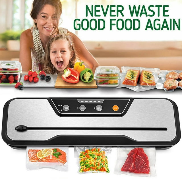 HKEEY Food Vacuum Sealer Machine with 2 Rolls Food Vacuum Sealer Bags ...