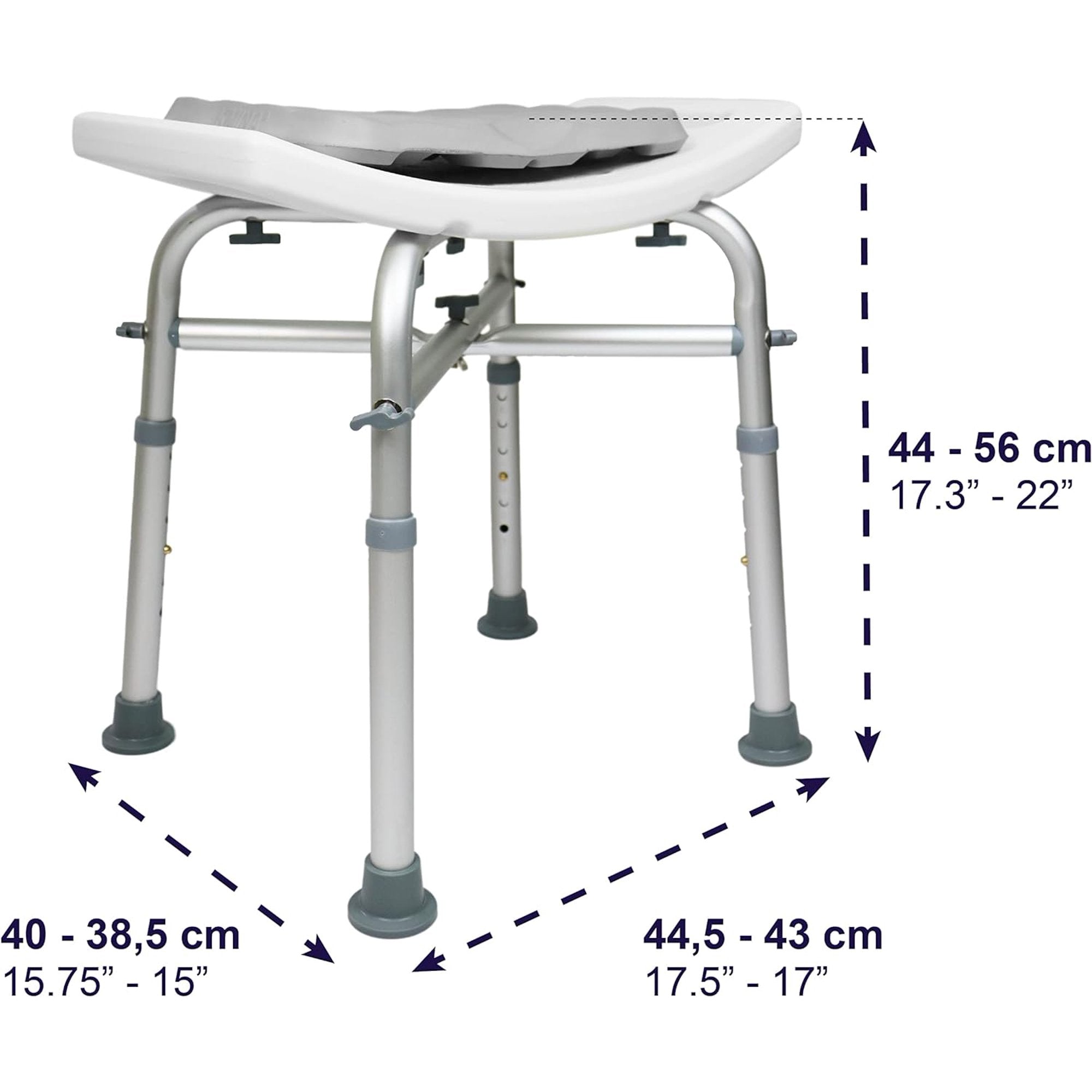 GAZILY Shower Chair Bath Chair with Back & Padded Armrests and Shower Grab Bar, Height Adjustable with Reinforced Crossing Bar , Supports up to 500 lbs., White