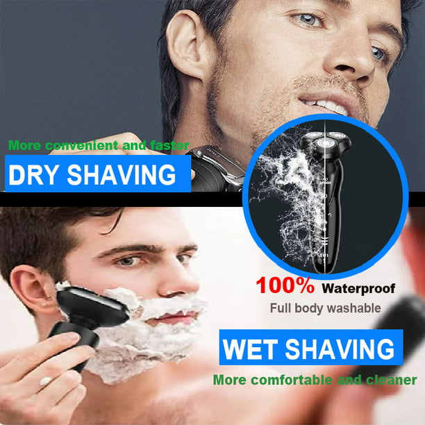 4D Men's Shaver 9001,Shaver and Trimmer for Beard,Face,Nose and Sideburns,Black