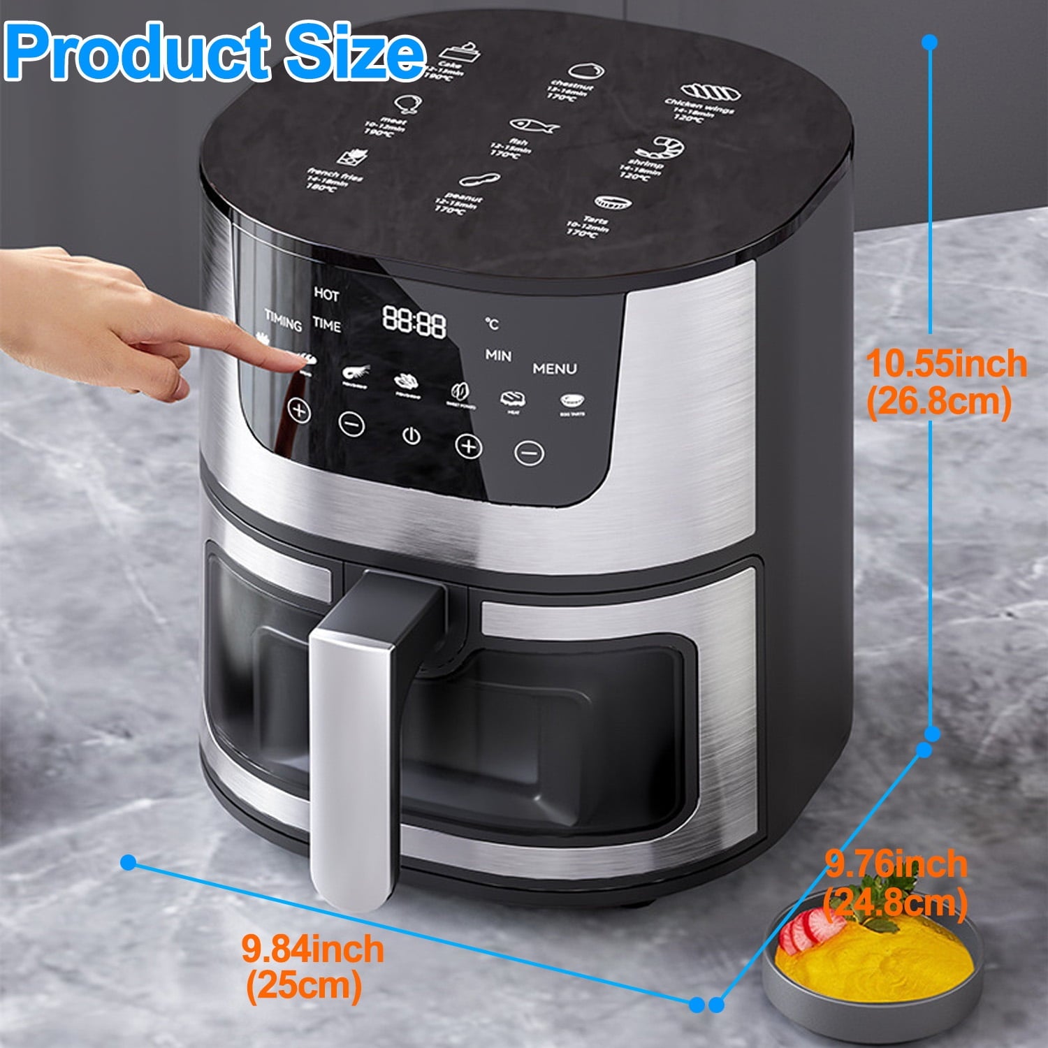 Air Fryer, 7.4 Quart Air Fryer Oven with Touch Screen for Fries/Chicken/Snacks