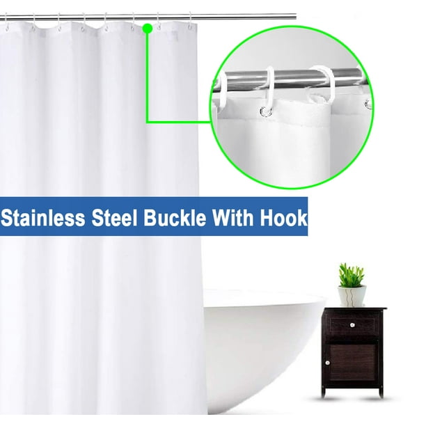 HKEEY 72" W x 72" H PEVA Shower Curtain,Waterproof Opaque Shower Liner