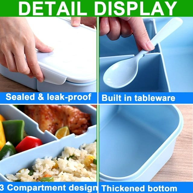 Bento Box, Lunch Box for Adults Kids 1100ML Lunch Container Bento Boxes with Fork, Leakproof & Durable for On-the-Go Meal, Dishwasher Micro-Wave Safe