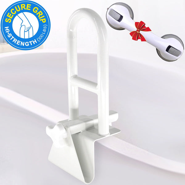 HKEEY Adjustable Bathtub Grab Bar，Bathroom Bathtub Safety Rail with Shower Handle, Non-Slip Shower Bar, Bathtub Support, for Elderly, Seniors & Handicapped