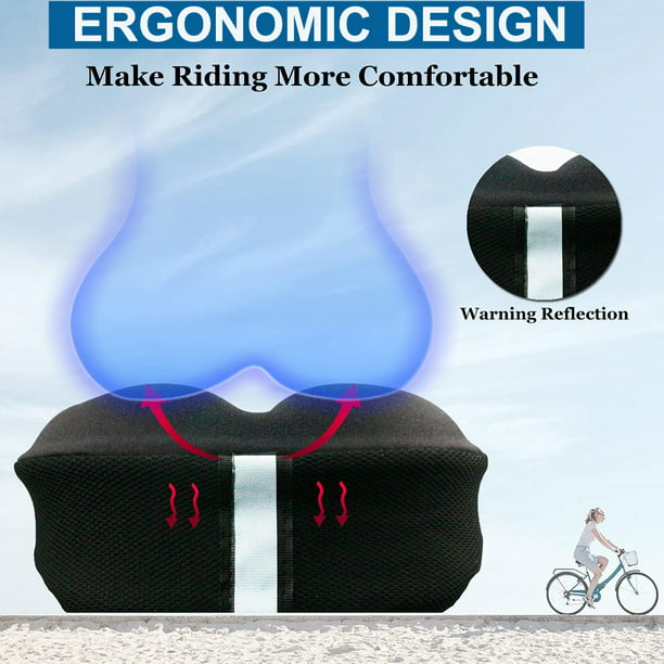 HKEEY Bike Seat Cover, 2in1 Bike Seat Cushion & Bike Seat Rain Cover with Drawstring, Gel Padded Bike Seat Cover for Men Women Comfort