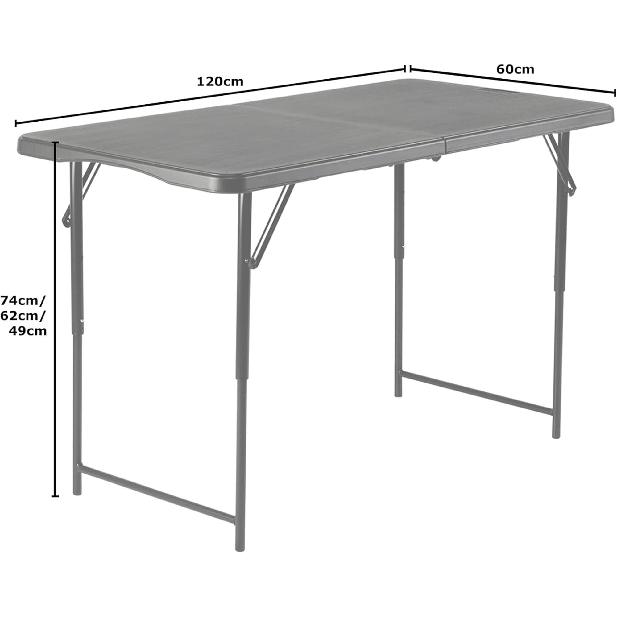 4 FT Folding Table, Portable Adjustable Height Table for Indoor Outdoor, Parties, Weddings, BBQs, Camping