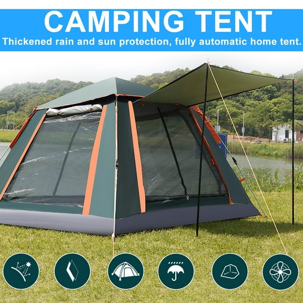 Camping Tent, 3/4 Person Dome Tent with Moisture Proof Picnic Mat, Easy Setup, Waterproof, Spacious, Lightweight Portable Backpacking Tent for Outdoor Camping/Hiking