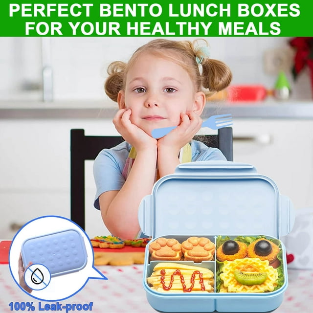 Bento Box, Lunch Box for Adults Kids 1100ML Lunch Container Bento Boxes with Fork, Leakproof & Durable for On-the-Go Meal, Dishwasher Micro-Wave Safe