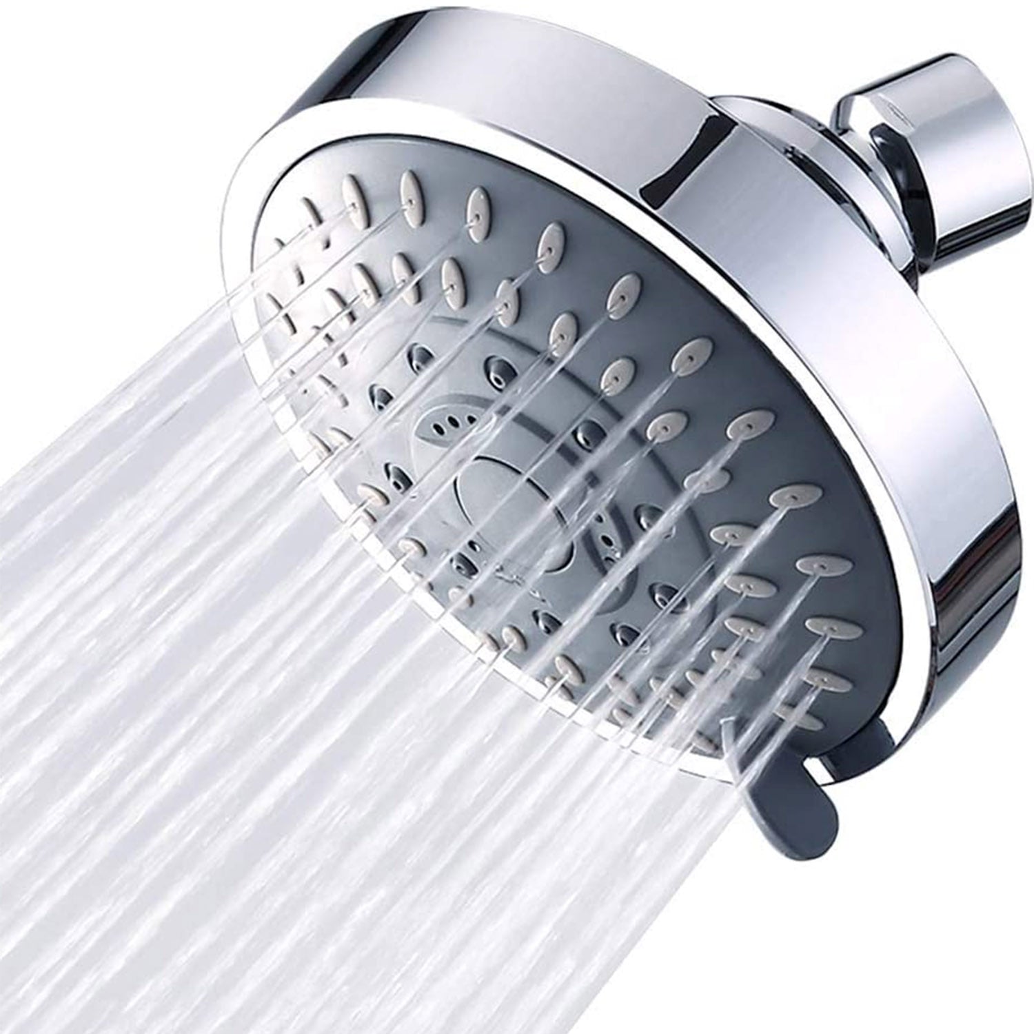 Shower Head, 6" High Pressure Shower Head, Adjustable Stainless Steel Polished Chrome Rain Shower Head with Durable Nozzles