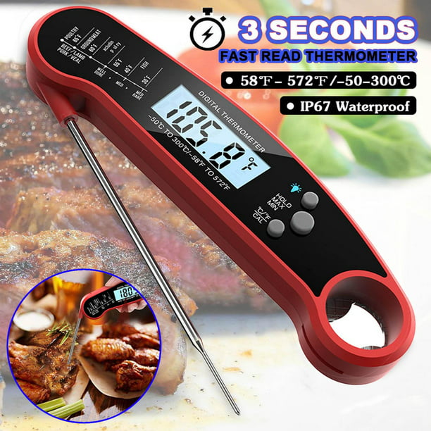 Meat Thermometer for Cooking and Grilling,Ultra Fast Instant Read Food Thermometer,Waterproof Kitchen Wireless Digital Thermometer For BBQ Candy Oil Deep Fry with Backlight & Magnet