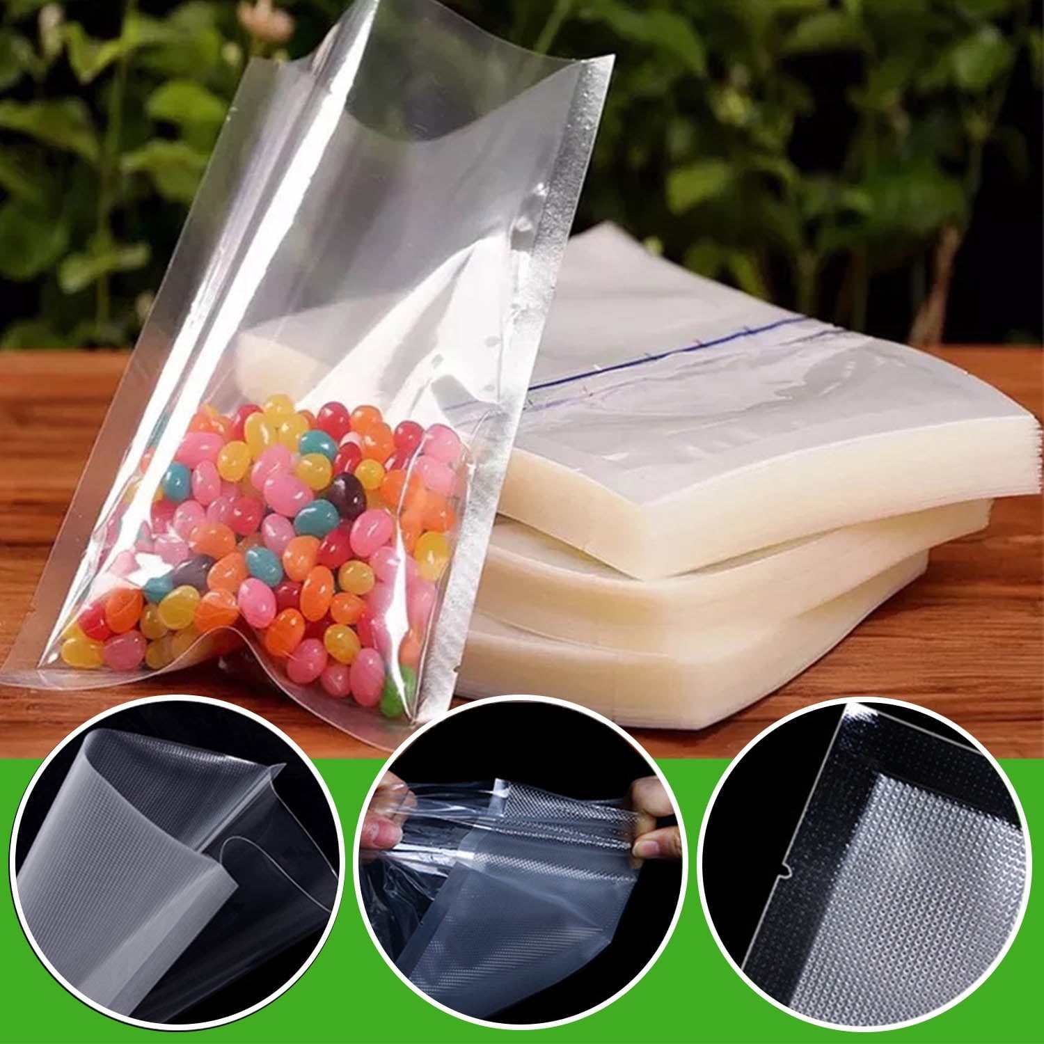 Vacuum Sealer Bags, Food Vac Bags for Storage, Vacuum Sealer Bags, Heavy Duty, Vac Seal storage ,Meal Prep or Sous Vide 100 Quart 8" x 12" and 50 Quart 6" x 10"