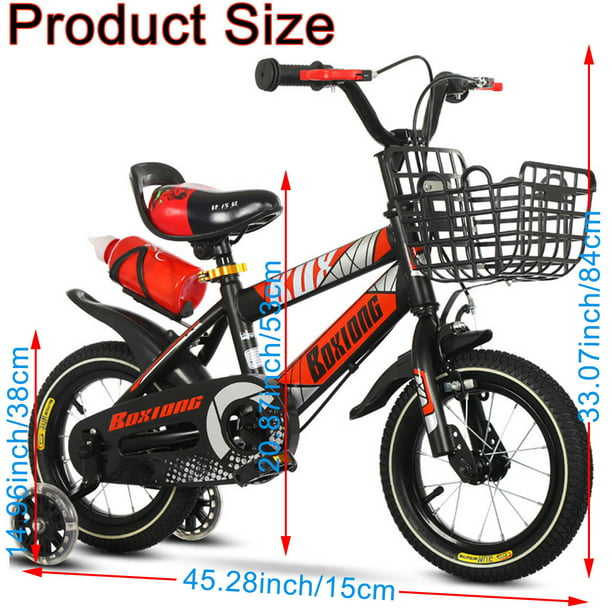 Kids Bike for Boys Girls, 12-18 Inch BMX Style Kid's Bicycles with Training Wheels & Front Handbrake,16" Children's Bicycle, with Kids Helmet & Protective Sports Gear Set, 3-9 Years