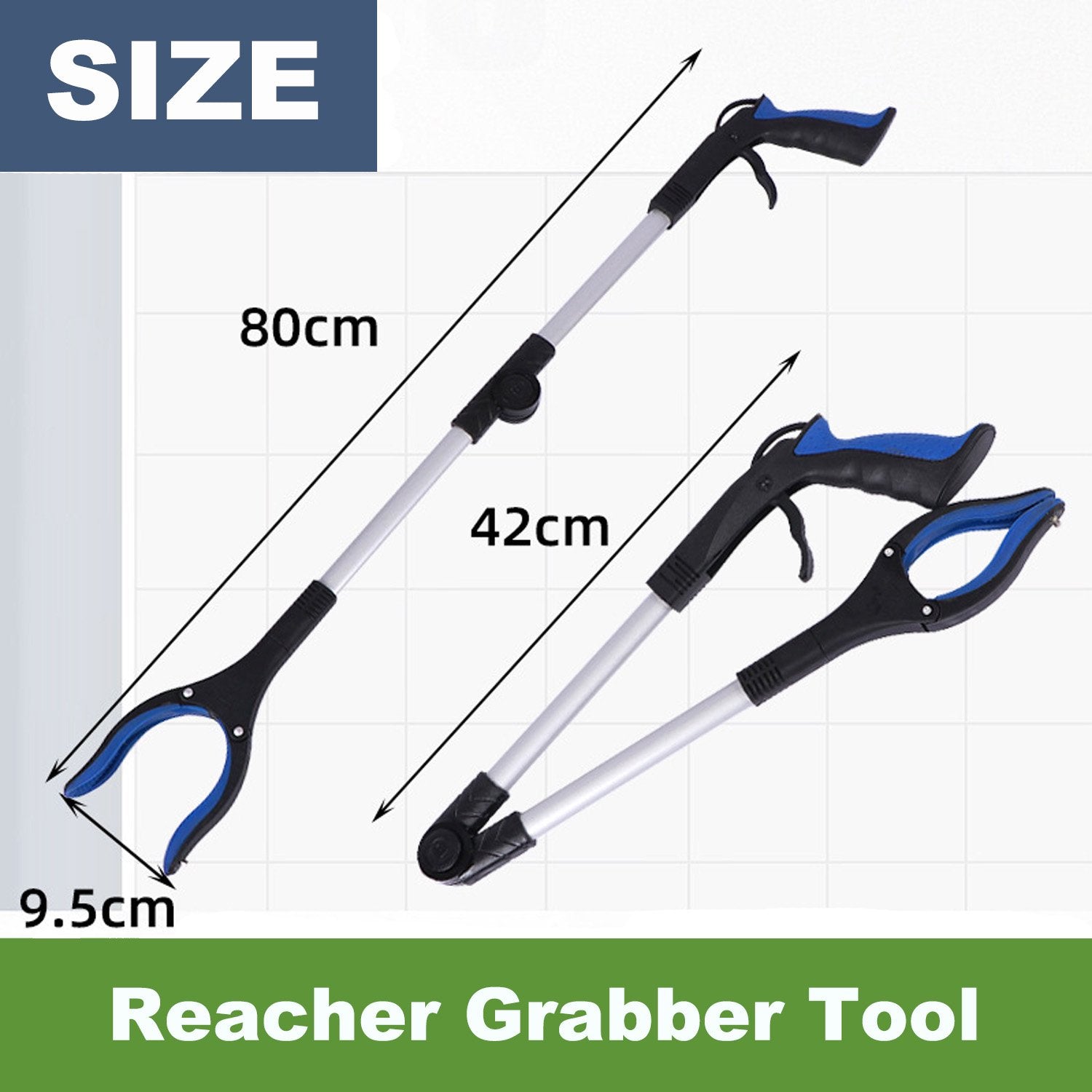 Folding Reacher Grabber Tool,2-Pack 32Inch with Strong Grip Magnetic,Rotating Jaw.Trash Claw Grabber Tool,Hand Grabber for Reaching,Arm Extension