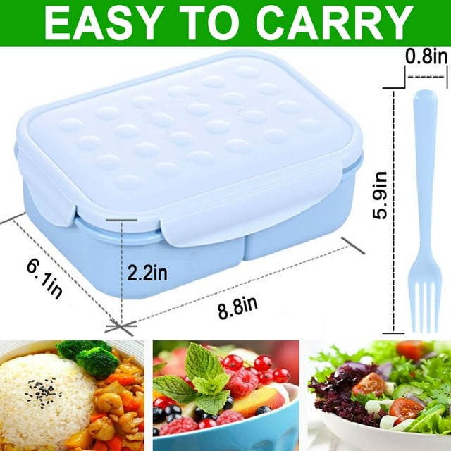 Bento Box, Lunch Box for Adults Kids 1100ML Lunch Container Bento Boxes with Fork, Leakproof & Durable for On-the-Go Meal, Dishwasher Micro-Wave Safe