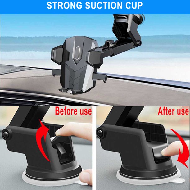 Car Phone Mount, Phone Holder for Car, Long Arm Suction Cup Phone Holder, Strong Universal Hands-Free Suction Cell Phone Holder, Car Phone Holder Mount for All Smartphone