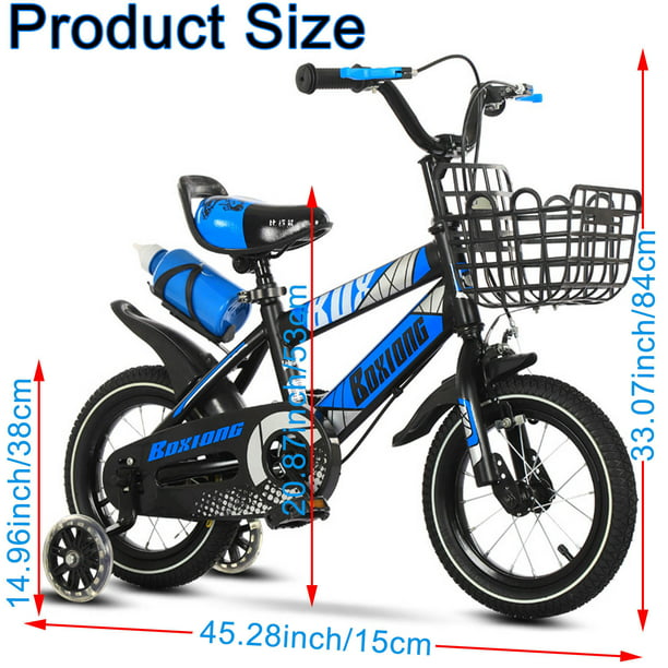 Kids Bike for Boys Girls, 12-18 Inch BMX Style Kid's Bicycles with Training Wheels & Front Handbrake,16" Children's Bicycle, with Kids Helmet & Protective Sports Gear Set, 3-9 Years