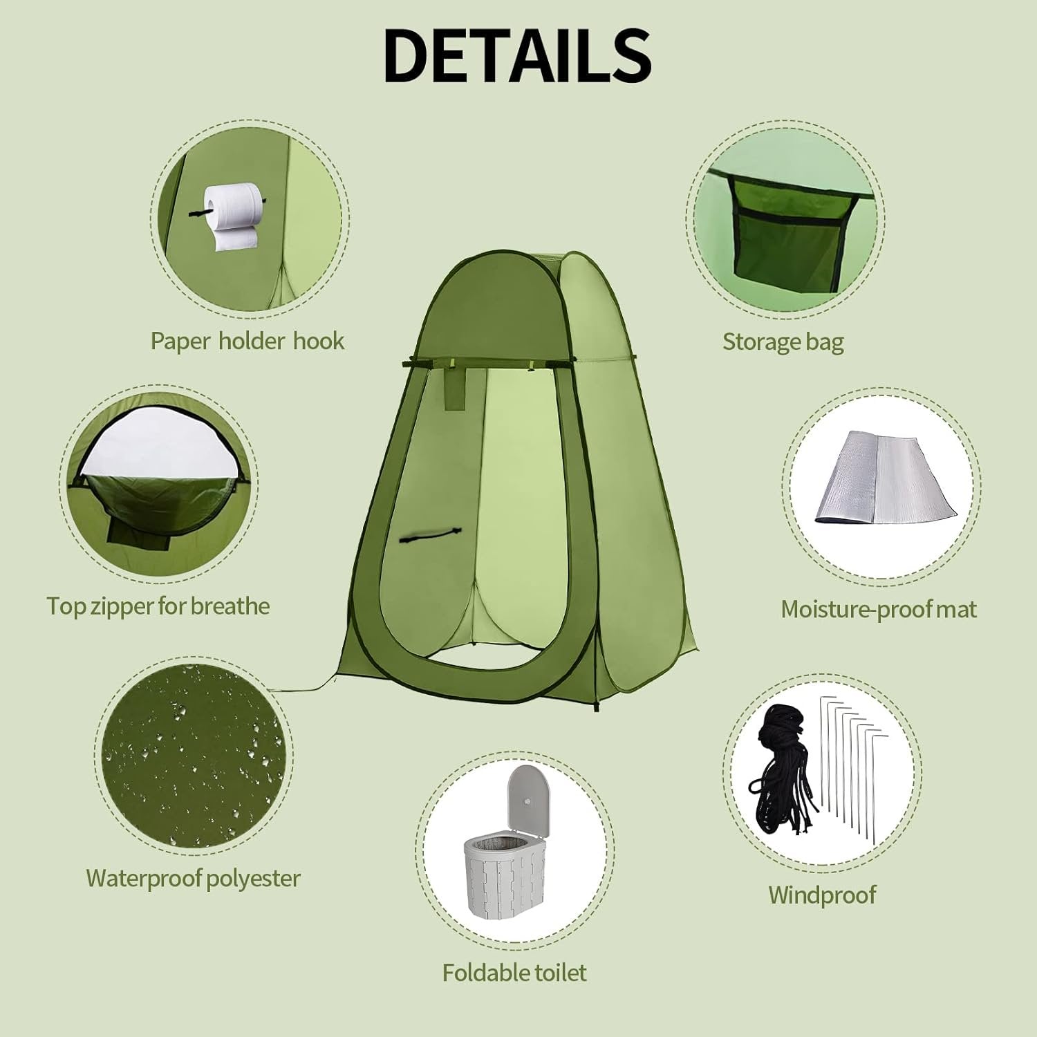 Musment Portable Camping Toilets for Adult, Outdoor Toilet for Camping, Privacy Tent with Carry Bags, Portable Potty, Washable and Foldable for RV Travel