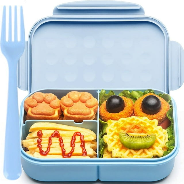 Bento Box, Lunch Box for Adults Kids 1100ML Lunch Container Bento Boxes with Fork, Leakproof & Durable for On-the-Go Meal, Dishwasher Micro-Wave Safe