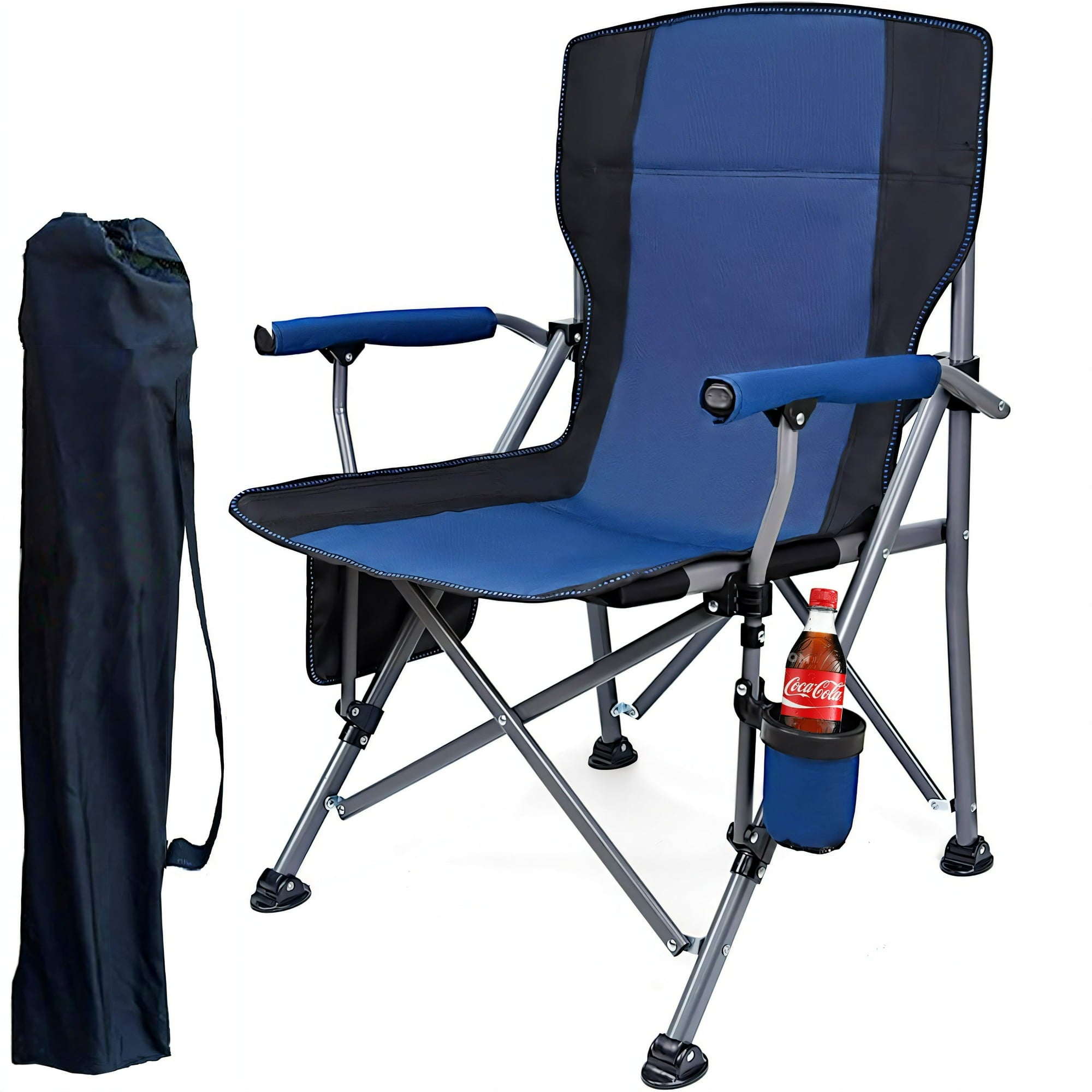 Camping Chairs Clearance for Adults, Portable Folding Lawn Chairs for Outdoor, Dark Blue