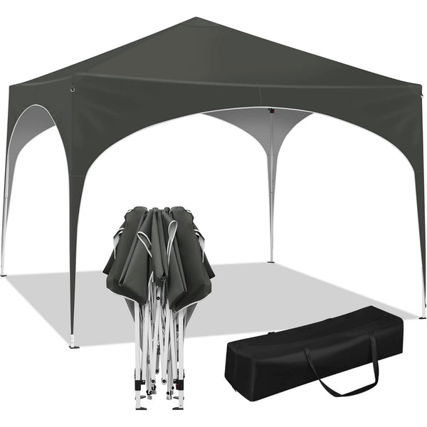 Canopy Tent, 10' x 10' Portable Push Straight Leg Outdoor Instant Canopy Tent Gazebo, Blue