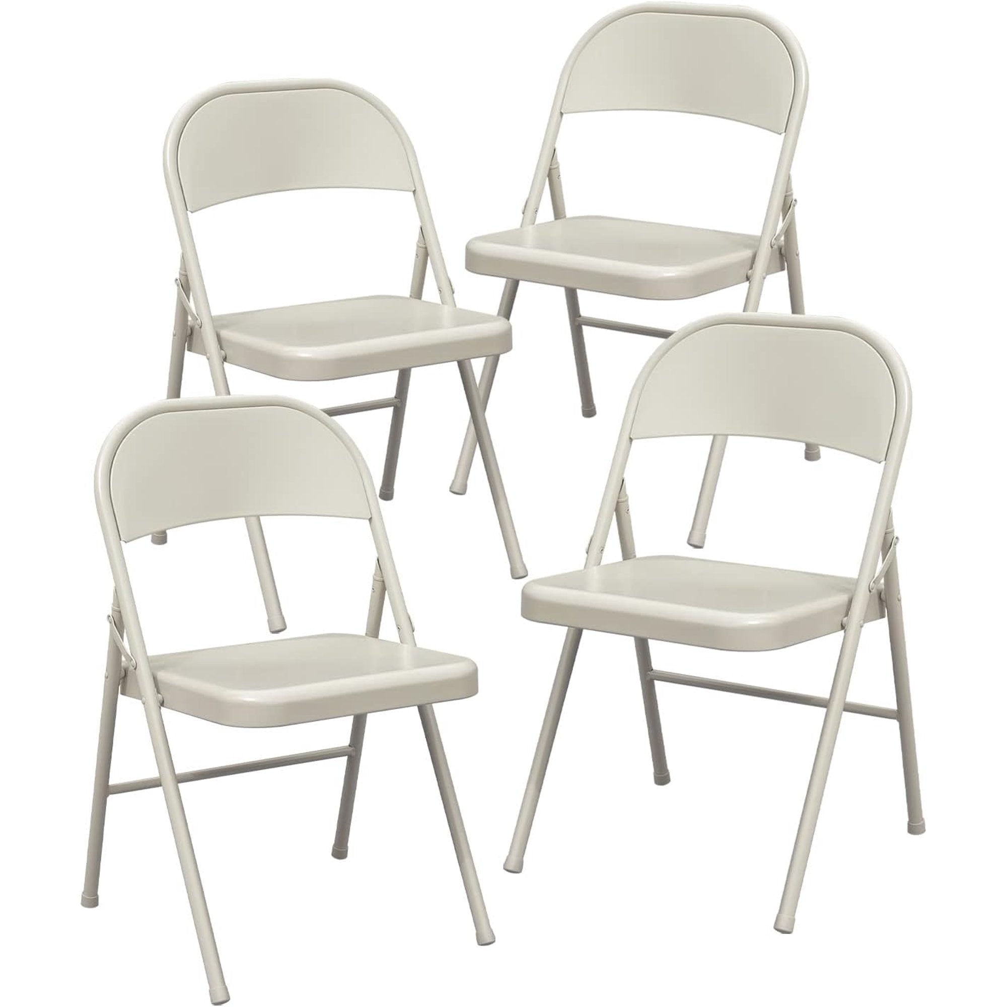 GAZILY Folding Chair, Foldable Chair, Set of 4, Metal Fold Up Chair for Home, Office, Dining, Portable and Compact Metal Frame Folding Seat, Fold Out Chair Indoor & Outdoor