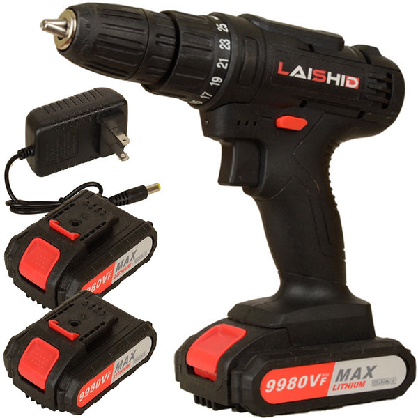 Max Cordless Drill，21V Electric Power Drill with 2 Lithium-Ion Battery & Charger，Cordless Drill / Driver