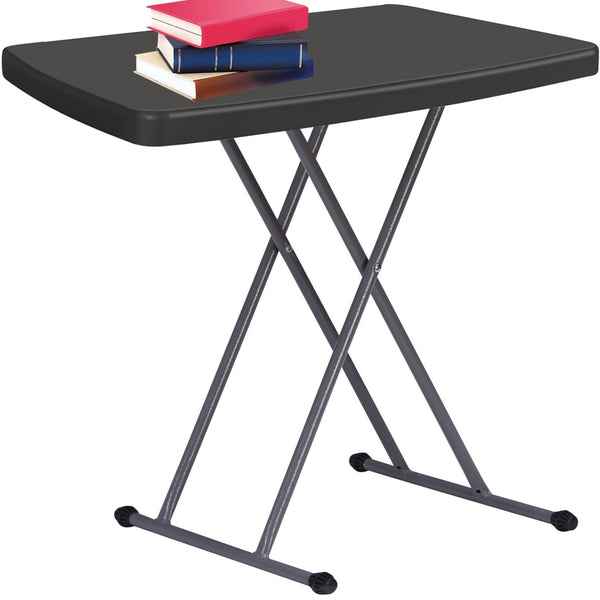 Musment 30 inch Personal Folding Table Adjustable Resin TV Tray Table, Black