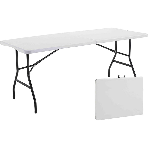 Musment Folding Table 6ft Plastic Folding Outdoor Table, White