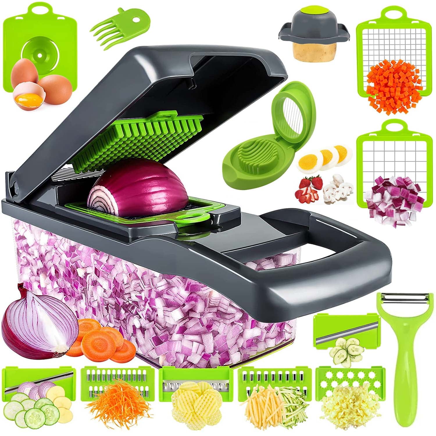 1pc Multi-functional Vegetable Chopper, With Blade For Dicing, Slicing,  Onion And Carrot Chopping, Potato And Cucumber Slicer, For Kitchen Use