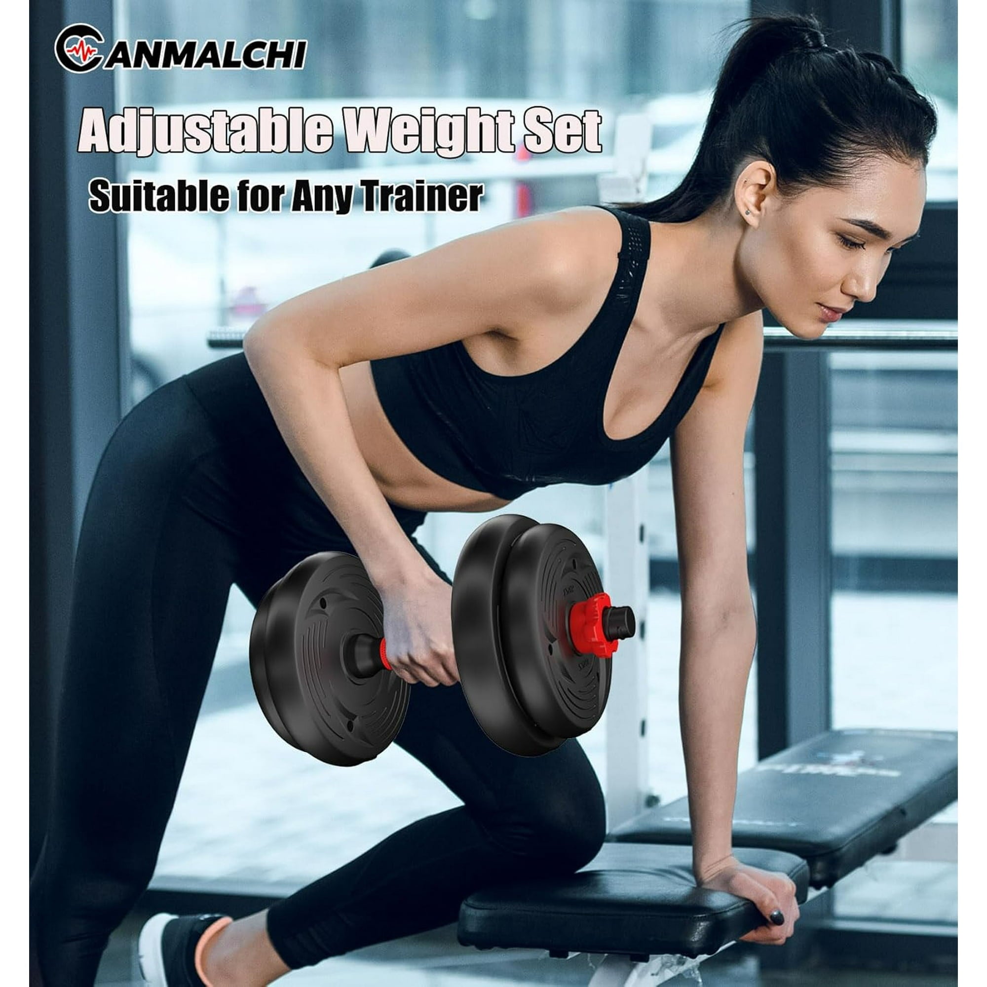 45LB 4-in-1 Portable Changeable Dumbbell, Kettlebells, Push up Stand and Barbell Set with Adjustable Weights