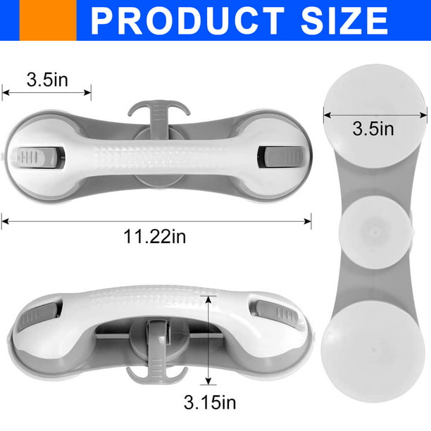 Suction Cup Shower Handle, 2 Pack [3 Suction Cup]