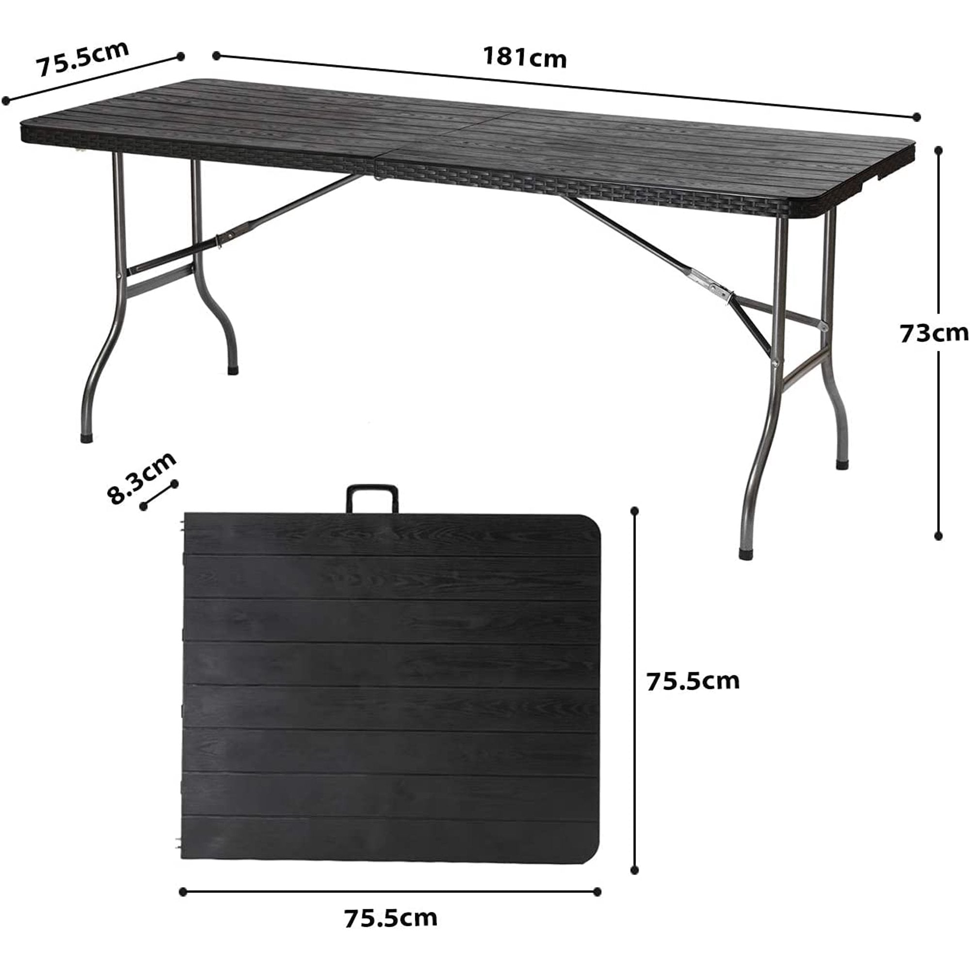 6 FT Folding Table, Portable Table for Indoor Outdoor, Parties, Weddings, BBQs, Camping