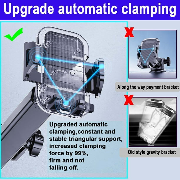 3 in 1 Universal Dashboard & Windshield Car Mount Phone Holder, with Car Air Vent Clip for iPhone,Samsung & All Phones,360 Degree Rotatable