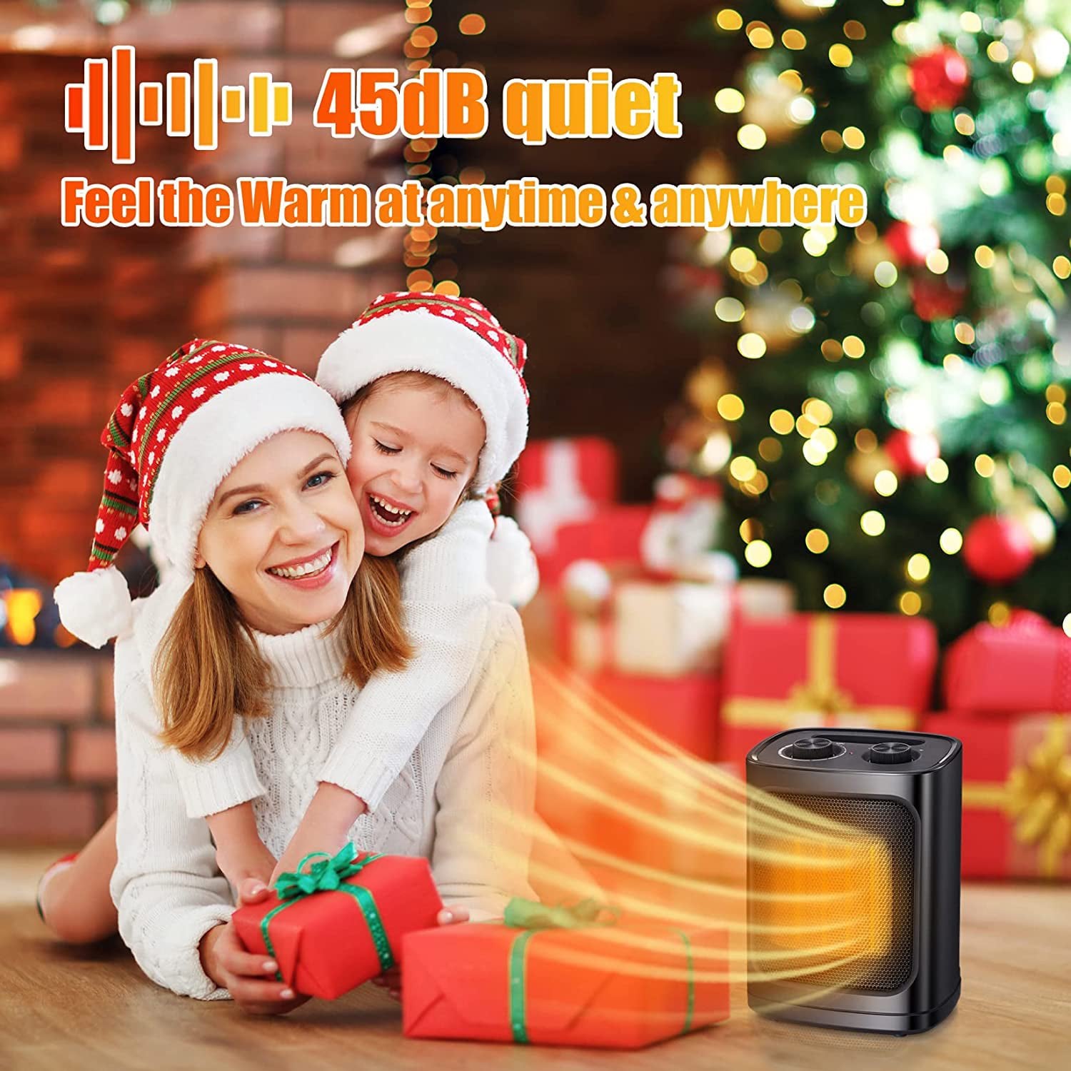 Small Space Heater for Indoor Use, Electric Ceramic Space Heater, Portable Heaters Fan for Office & Bedroom