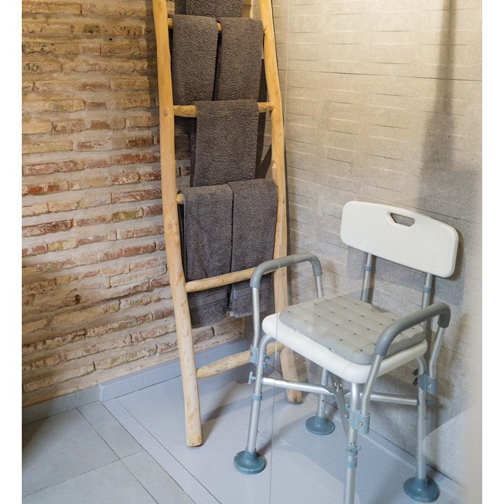 Shower Chair for Inside Shower, 550LBs Heavy Duty Bath Chair with Arms, Medical Shower Seat, Bath Stool Saftey Shower Bench with Reinforced Crossing Bar for Elderly, Adults, Disabled