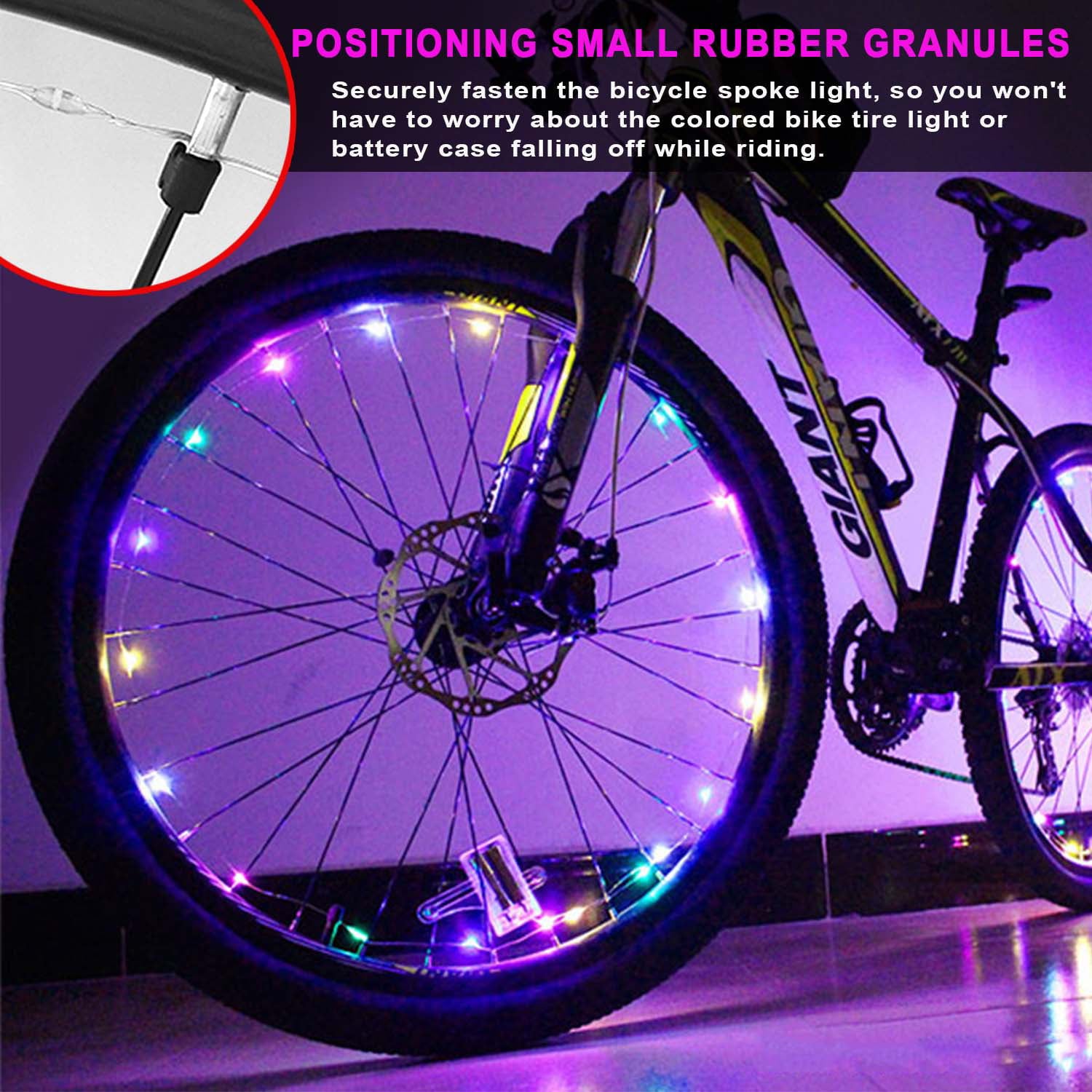 2-Tire Pack LED Bike Wheel Lights, Bike Lights Bright Waterproof Cycling Tire Light Front and Back Spoke Lights Bike Decoration Lights,Easy Install and Fits Most Bikes, for Kid, Teens, Adults