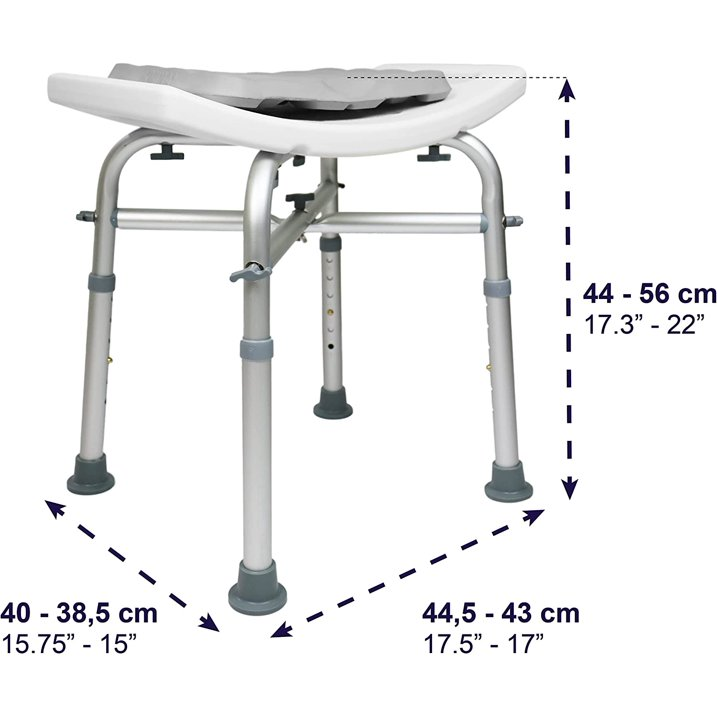 Bath Chair and Shower Chair with Back - Shower Seat for Elderly, Handicap, and Disabled, 350lbs, Easy Assembly, Black