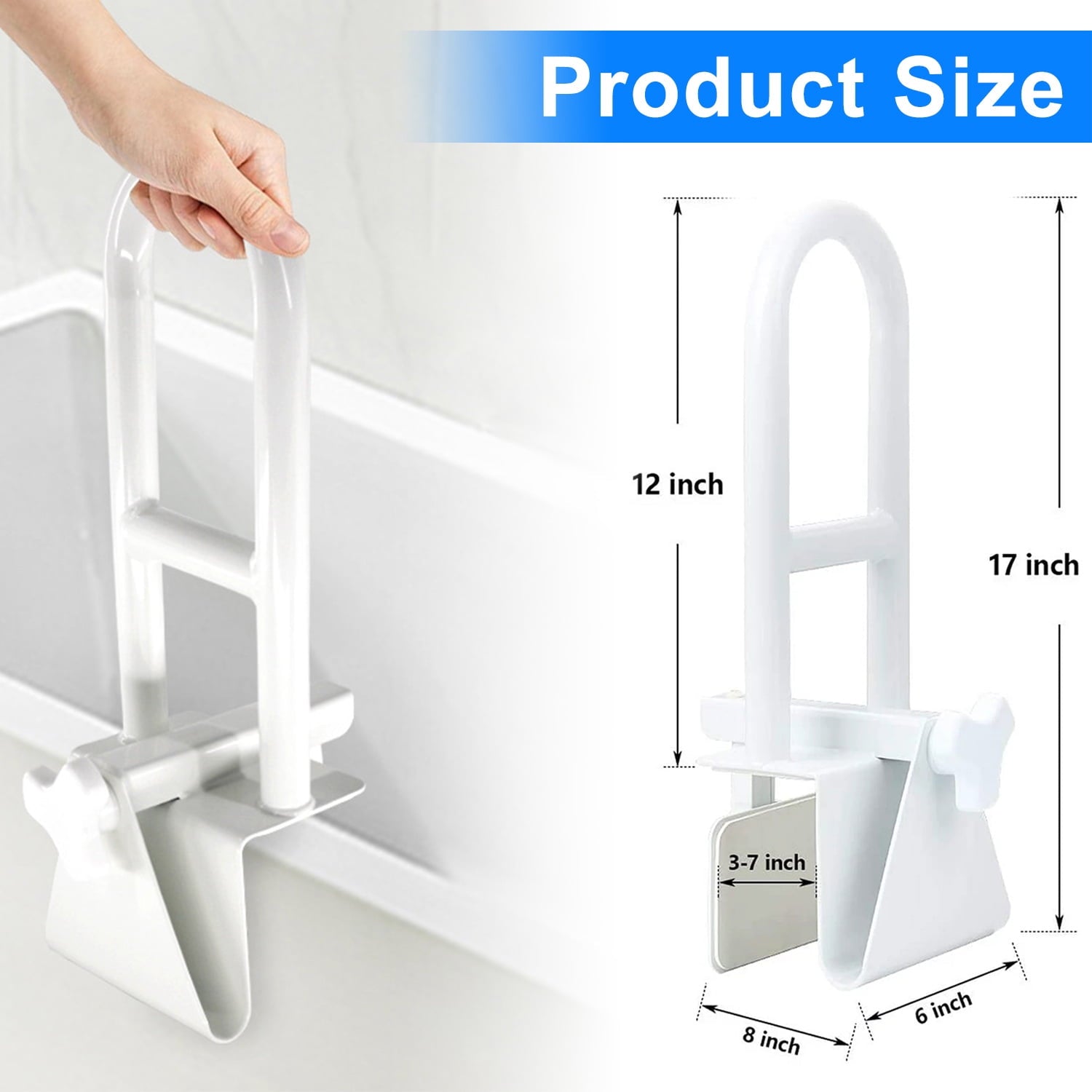 GAZILY Medical Bathtub Shower Grab Bar Safety Rail,White