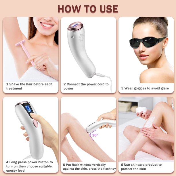 at-Home Hair Removal for Women & Men, Upgraded to 999,999 Flashes Laser Hair Removal, Permanent Painless Hair Removal Device for Facial Whole Body