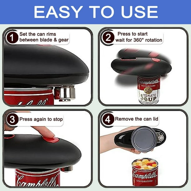 Electric Can Opener, No Sharp Edge, Auto Electric Can Opener,Open Your Cans with A Simple Push of Button - Automatic, Can Opener Electric for Seniors,Kitchen Auto Electric Can Opener