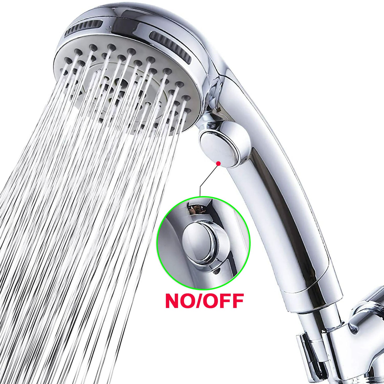 Handheld Shower Head - High Pressure Handheld Shower Head With Water Stop Button