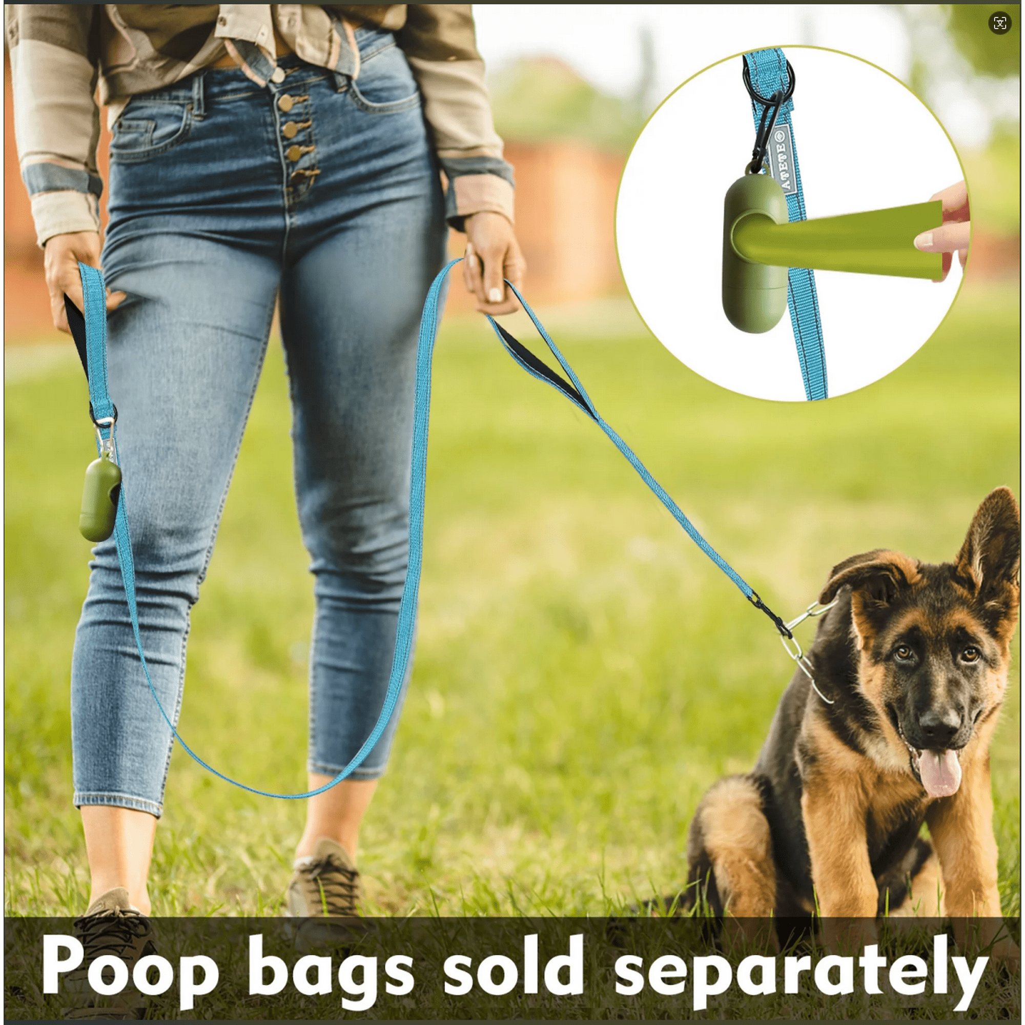 GAZILY Heavy Duty Comfortable Strong Rope Leash for Large, Medium Dogs, No Pull Pet Training Leash with Highly Reflective